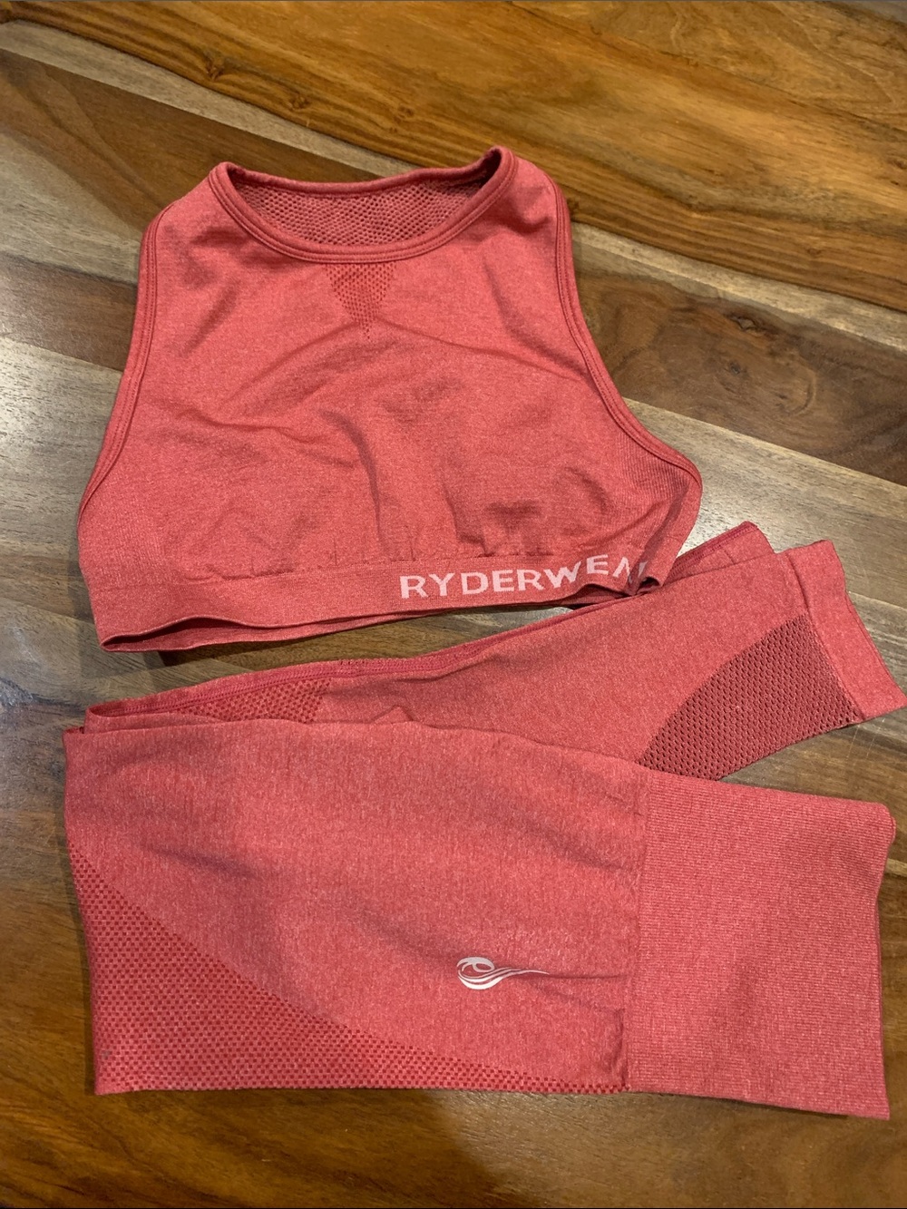 Ryderwear Coral Pink Seamless High-Waist Leggings and Top